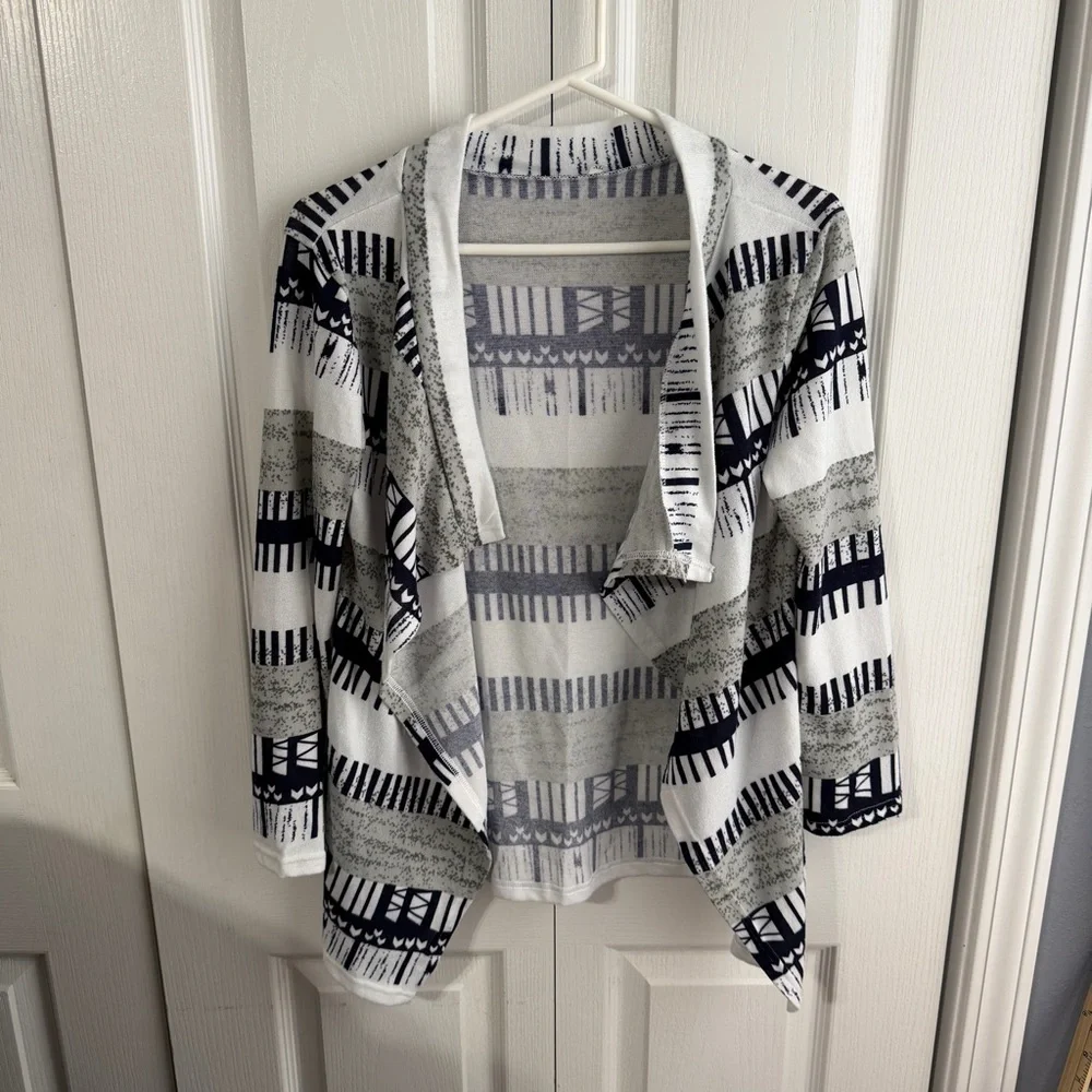 Multicolor‎ geometric open front cardigan size XL